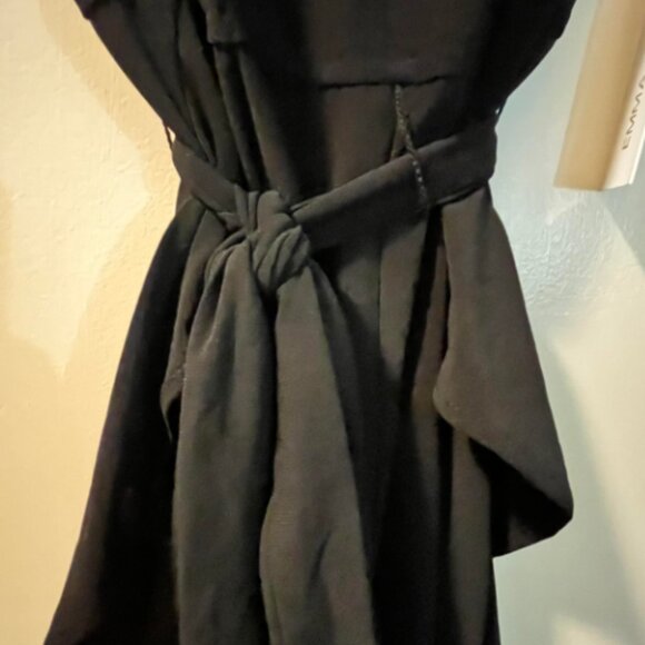 EMMA & MICHELE black Ruffle Leg Jumpsuit with Slits - Picture 3 of 16